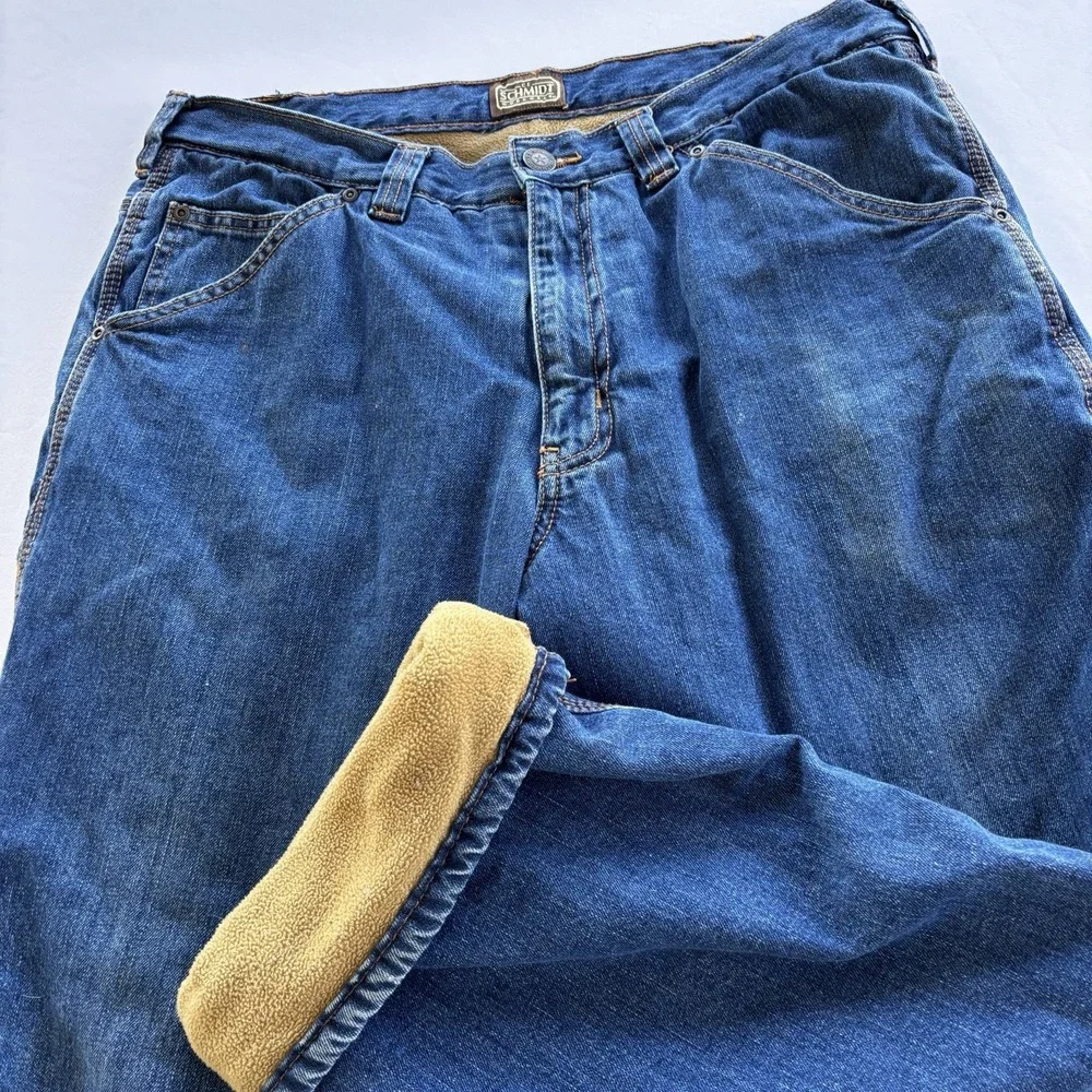 C.E. Schmidt Workwear Fleece Lined Denim Jeans‎ Mens 36x30 Insulated